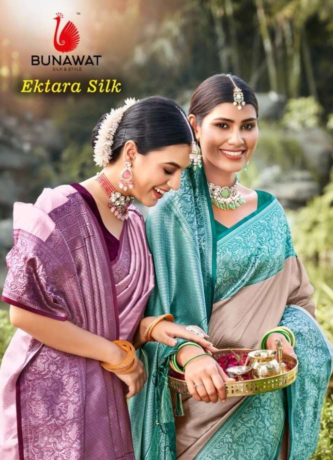 EKTARA SILK BY BUNAWAT 1001 TO 1006 SERIES DESIGNER SILK WORK SAREES