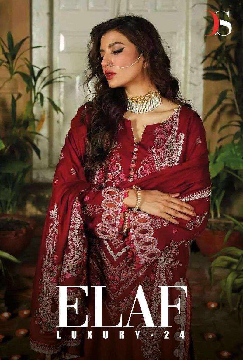 ELAF LUXURY 24 BY DEEPSY SUITS 3391 TO 3395  SERIES RAYON COTTON PAKISTANI DRESSES