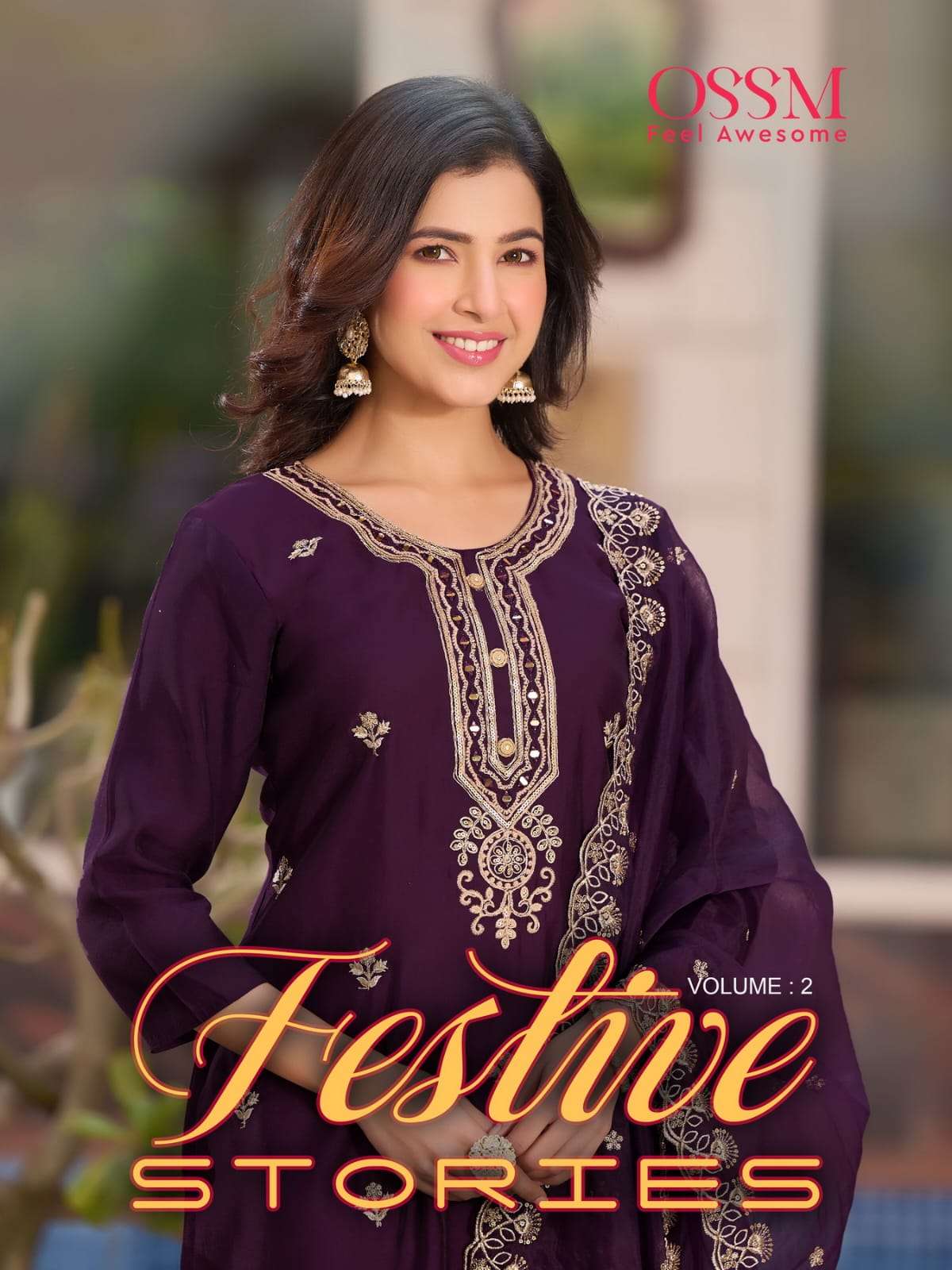 FESTIVE STORIES VOL-2 BY OSSM 201 TO 206 SERIES FANCY PURE VISCOSE DRESSES