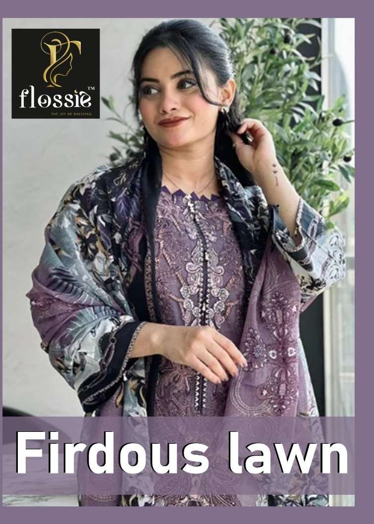 FLOSSIE FIRDOUS LAWN BY ASLIWHOLESALE HEAVY COTTON EMBROIDERY DRESSES