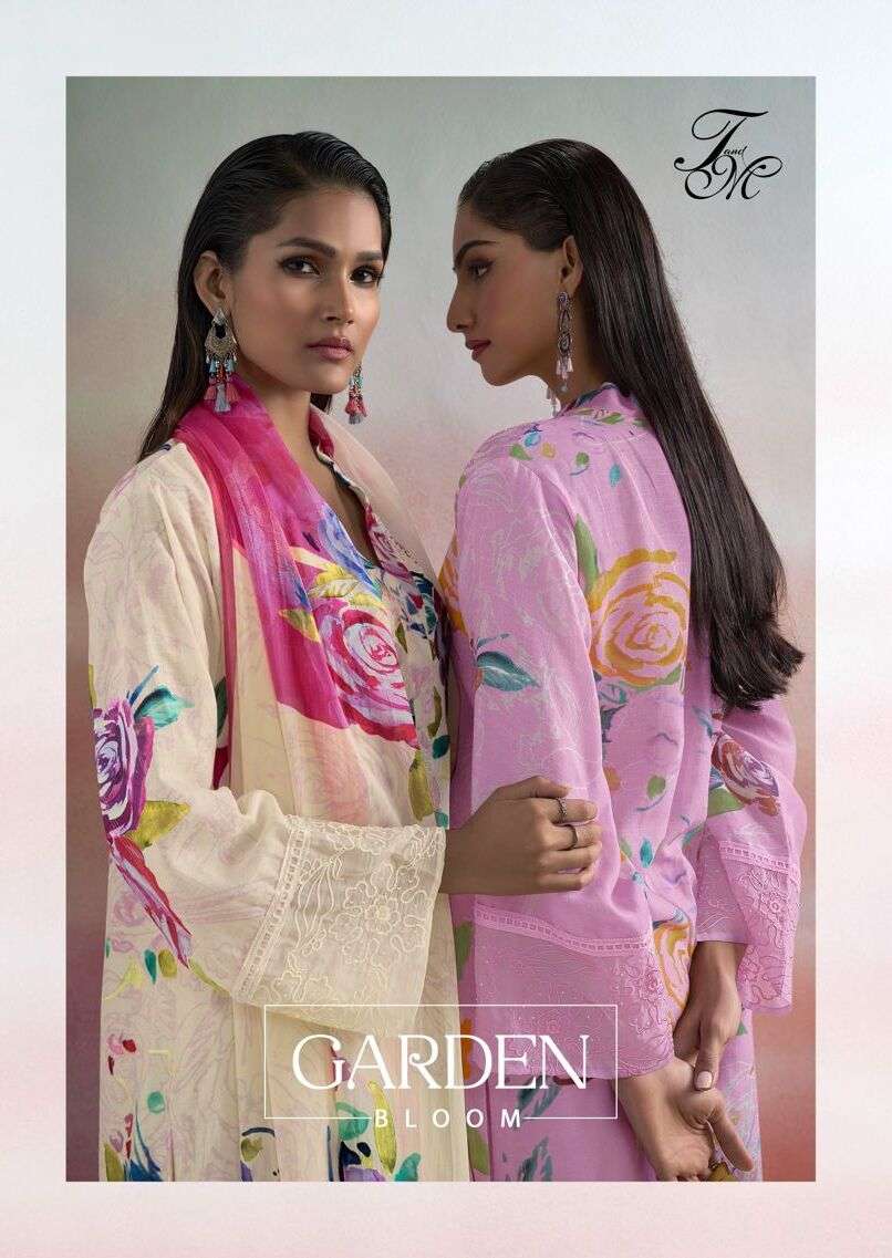 GARDEN BLOOM BY T&M DESIGNER FANCY LINEN FABRIC HANDWORK DRESSES