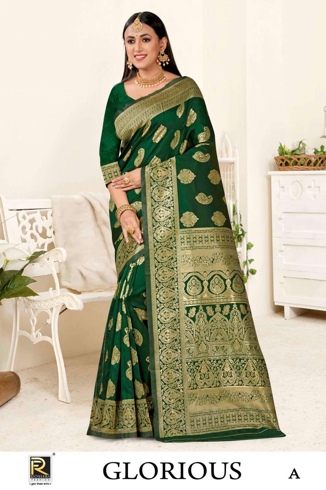 GLORIOUS BY RONISHA FASHION DESIGNER FANCY BANARASI SILK SAREES