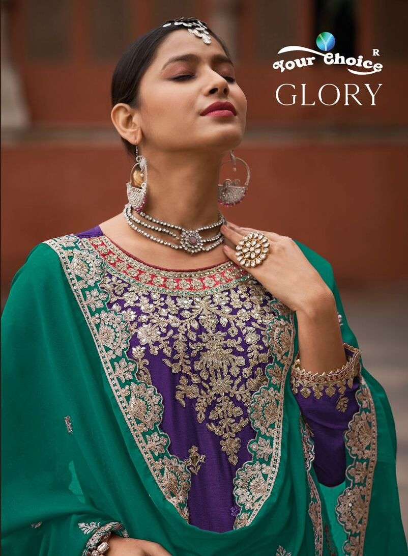 GLORY VOL-1 BY YOUR CHOICE 1001 TO 1004 SERIES HEAVY CHINON DRESSES