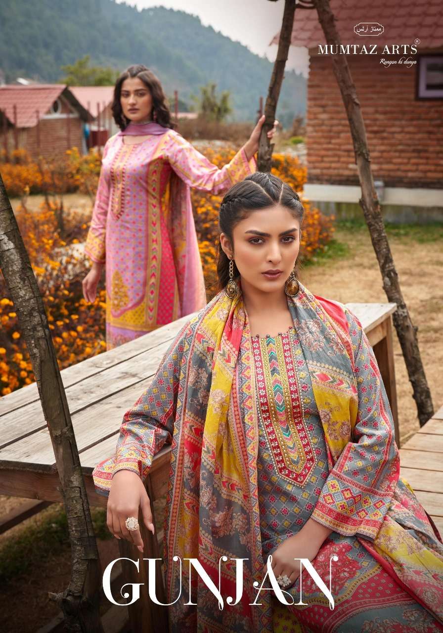 GUNJAN BY MUMTAZ ARTS 8001 TO 8004 SERIES VISCOSE COTTON PRINT DRESSES