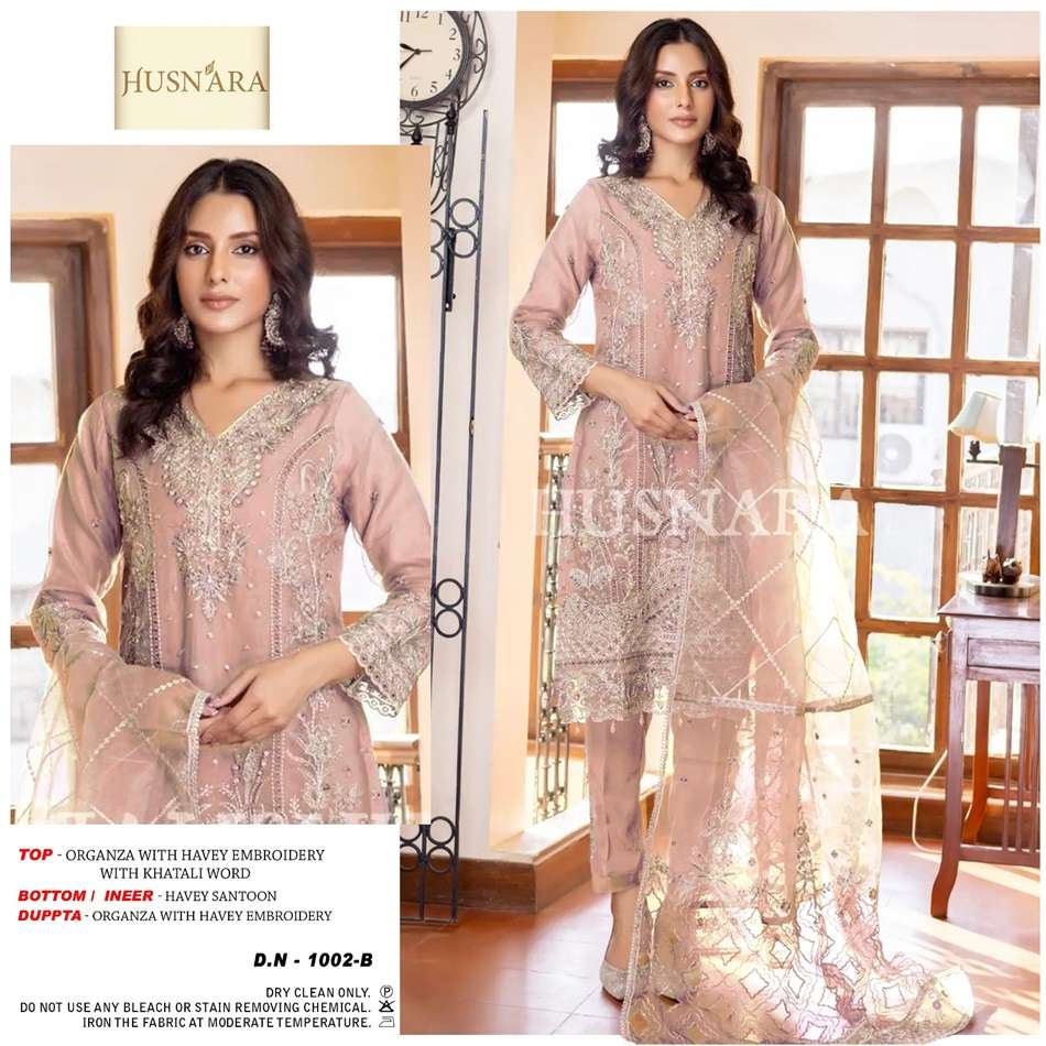 HUSNARA 1002 NX BY ASLIWHOLESALE DESIGNER ORGANZA PAKISTANI DRESSES