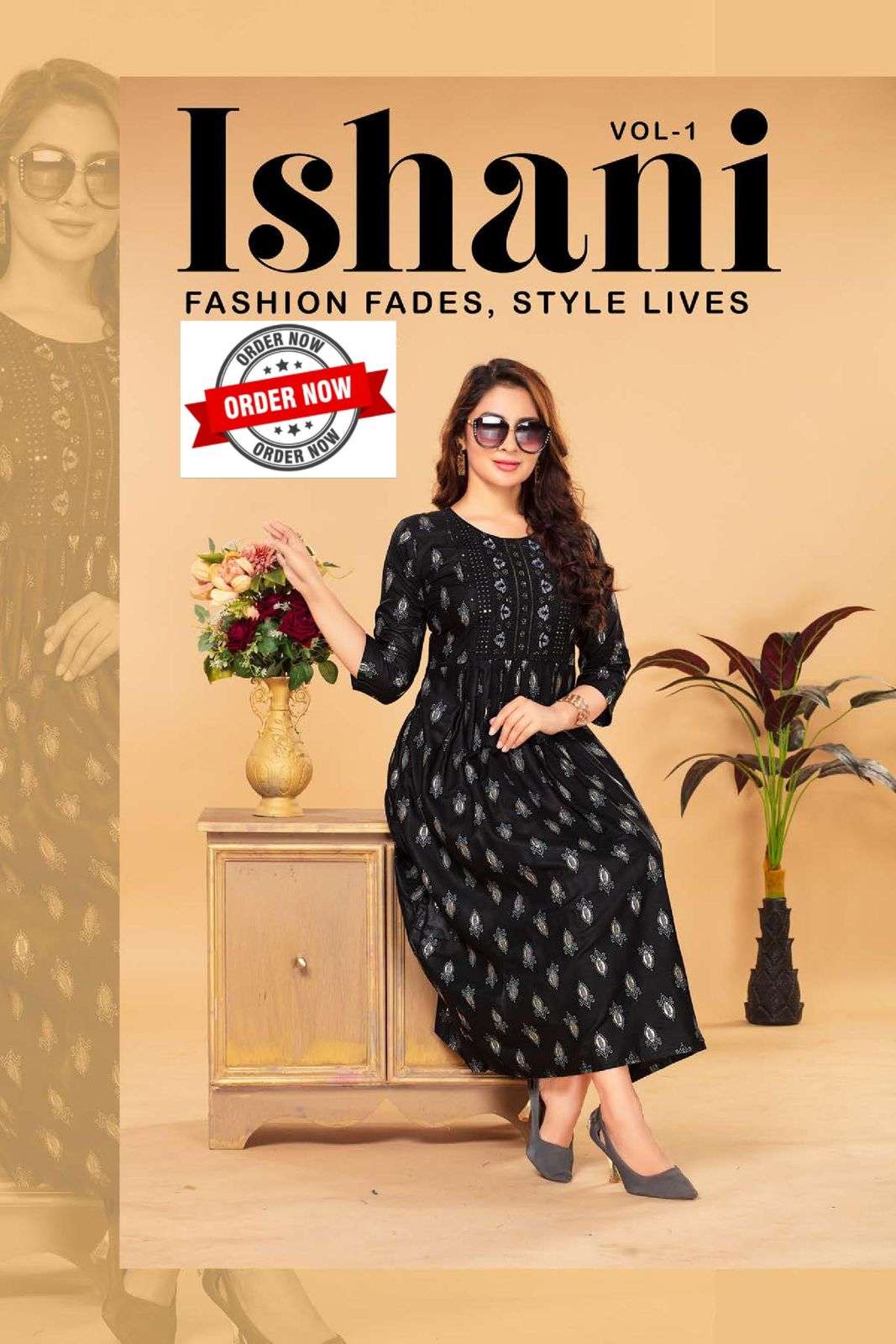 ISHANI BY ASLIWHOLESALE 001 TO 008 SERIES DESIGNER FACNY RAYON PRINT KURTIS