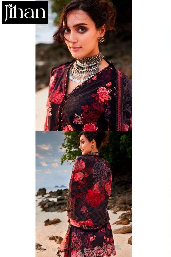 JIHAN 3279 BY JIHAN DESIGNER PURE HEAVY COTTON EMBROIDERY DRESSES