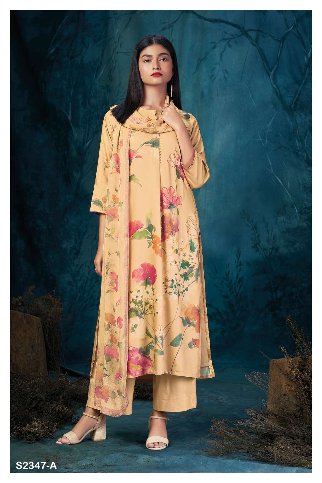 JORDANA 2347 BY GANGA FASHIONS HEAVY PREMIUM BEMBERG SILK WORK DRESSES