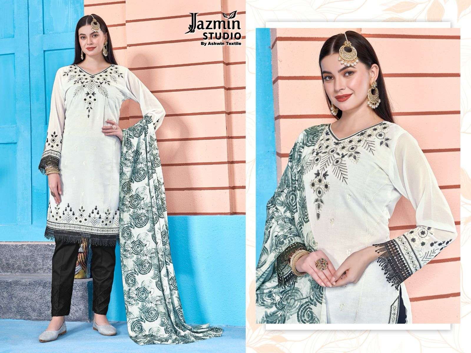 JS-005 COLOURS BY JAZMIN STUDIO DESIGNER HEAVY GEORGETTE EMBROIDERY DRESSES