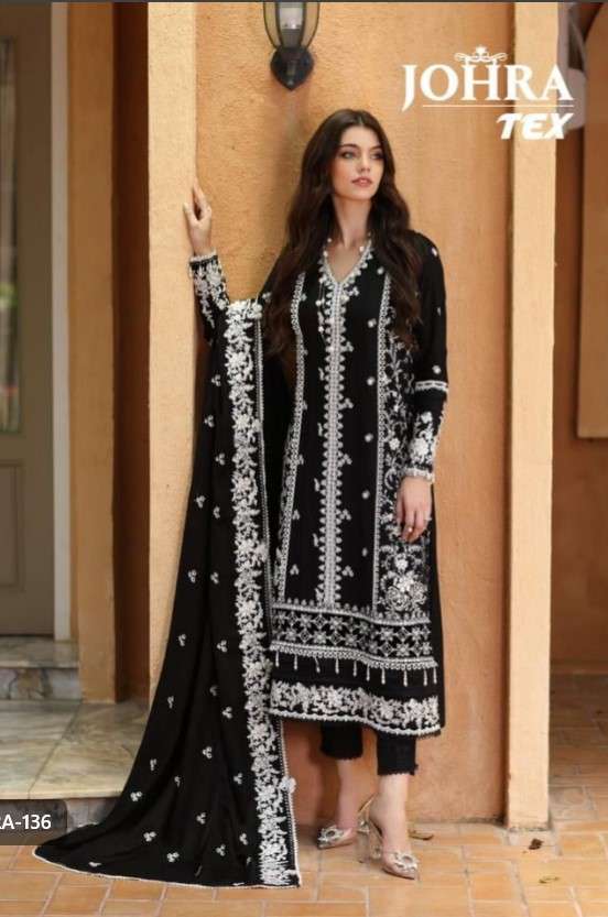 JT-136 HIT DESIGN BY JOHRA TEX DESIGNER RAYON COTTON PAKISTANI DRESS