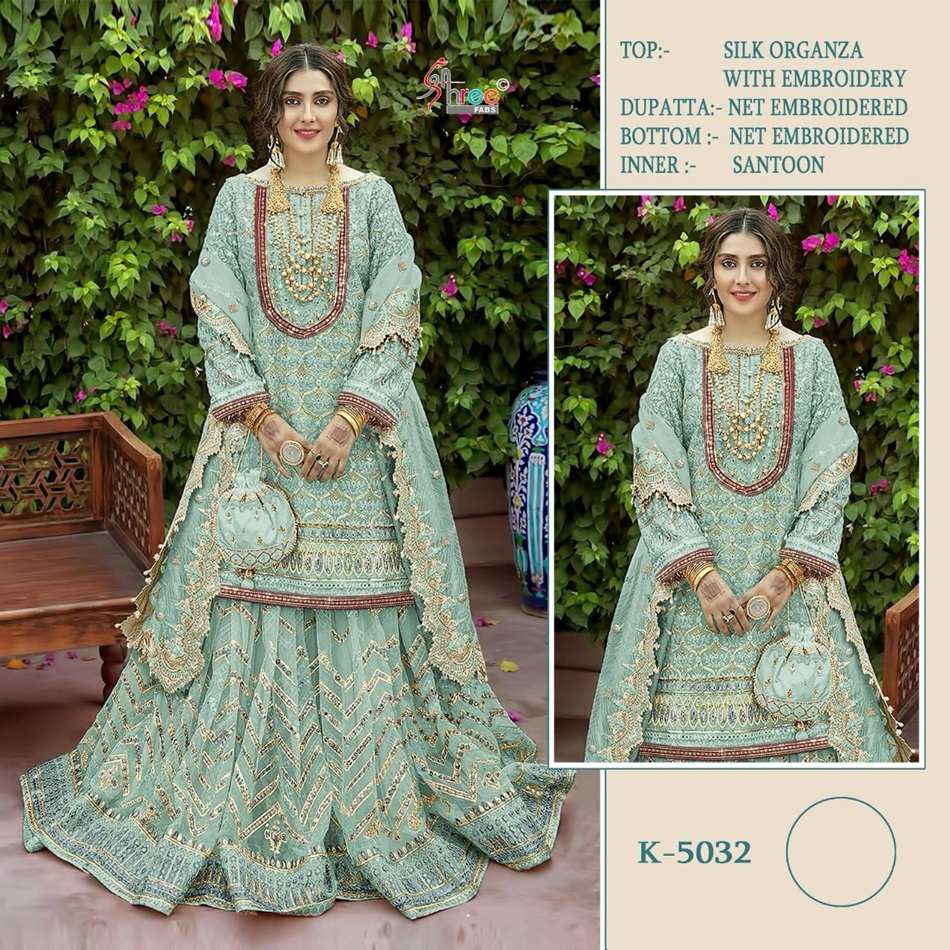 K-5032 COLOURS BY SHREE FABS ORGANZA SILK EMBROIDERY PAKISTANI DRESSES