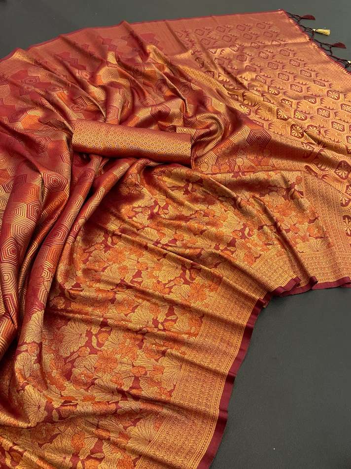 KAYA SILK BY ASLIWHOLESALE DESIGNER SOFT JARI SILK WEAVING SAREES