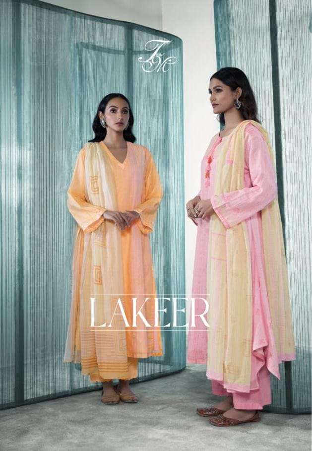 LAKEER BY T&M DESIGNER VISCOSE LINEN PATERN DIGITAL PRINT HANDWORK DRESSES