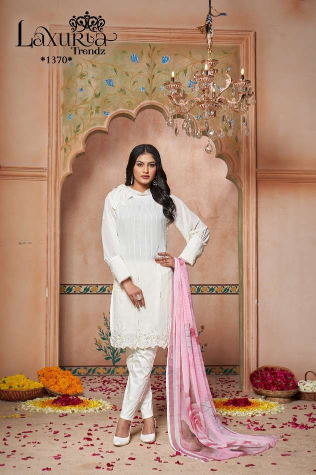 LAXURIA 1370 BY LAXURIA TRENDZ HEAVY DESIGNER FAUX GEORGETTE DRESS