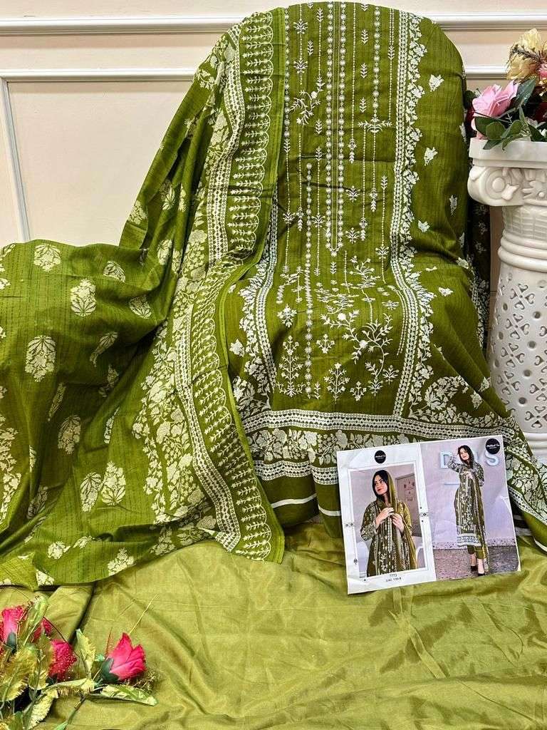 M-1109 NX BY MEHBOOB TEX DESIGNER HEAVY COTTON EMBROIDERED DRESSES