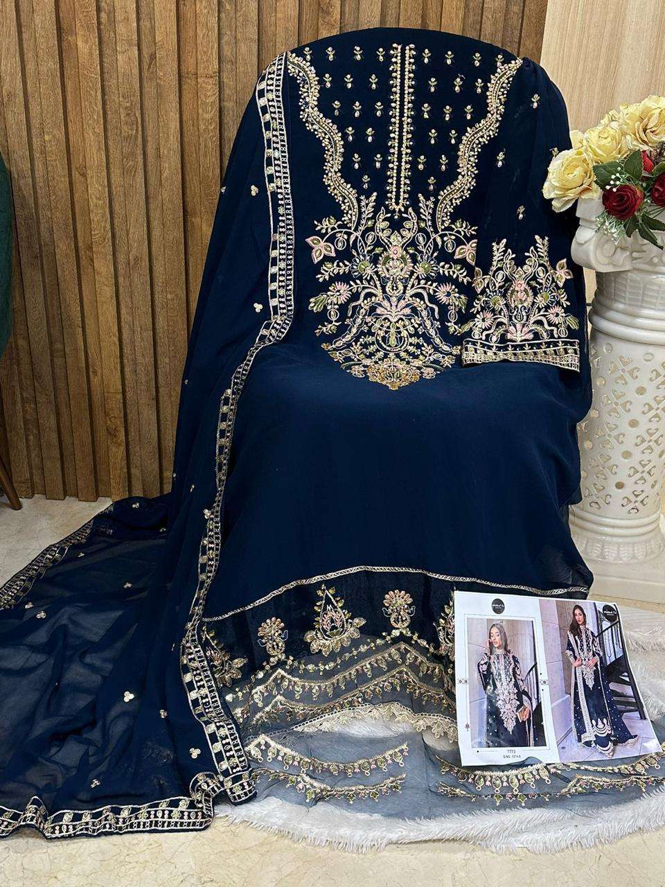 M-1274 NX BY MEHBOOB TEX HEAVY GEORGETTTE HEAVY EMBROIDERED DRESSES