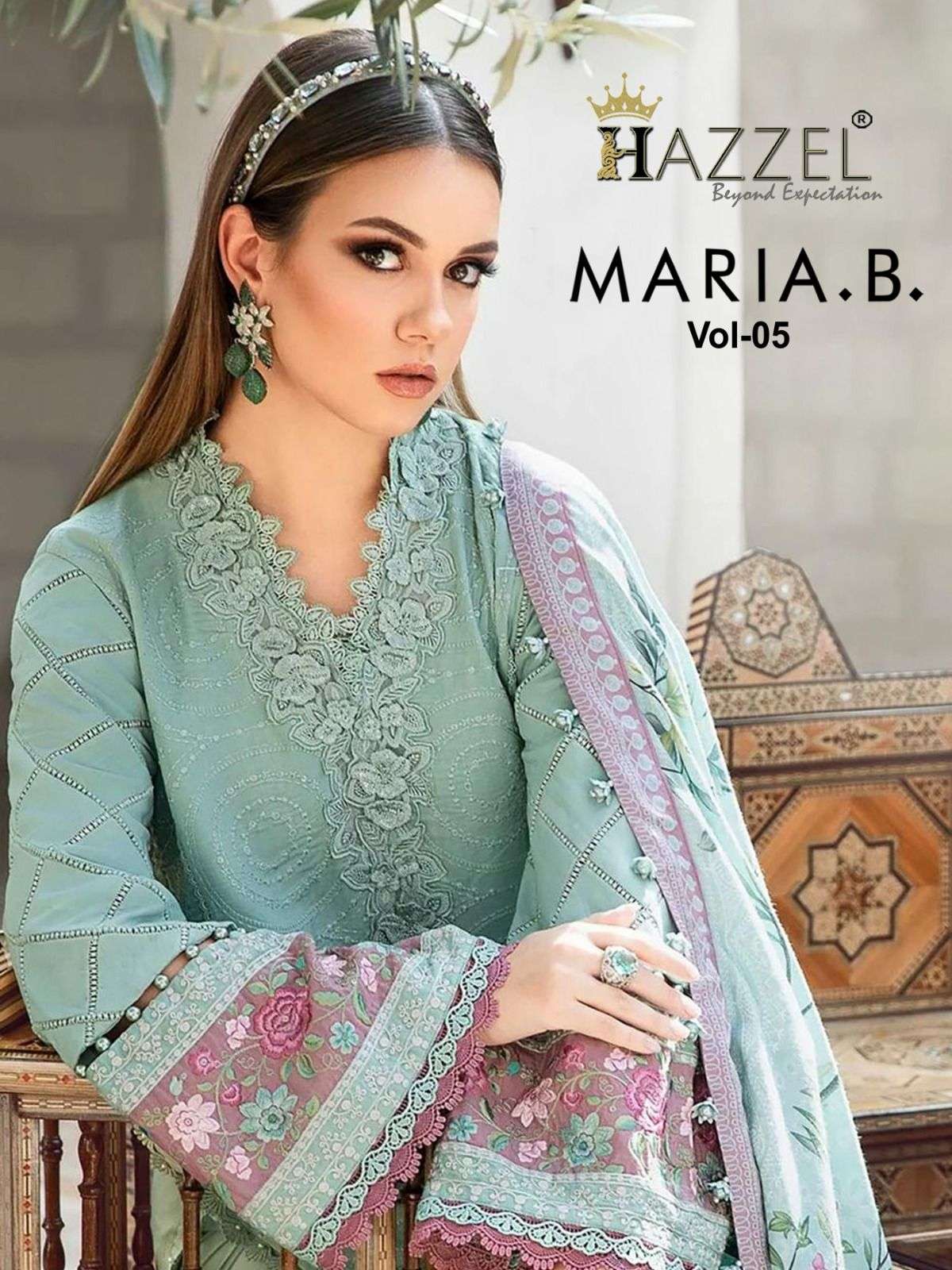 MARIA. B. VOL-05 BY HAZZEL HEAVY RAYON COTTON PRINT WORK PAKISTANI DRESSES