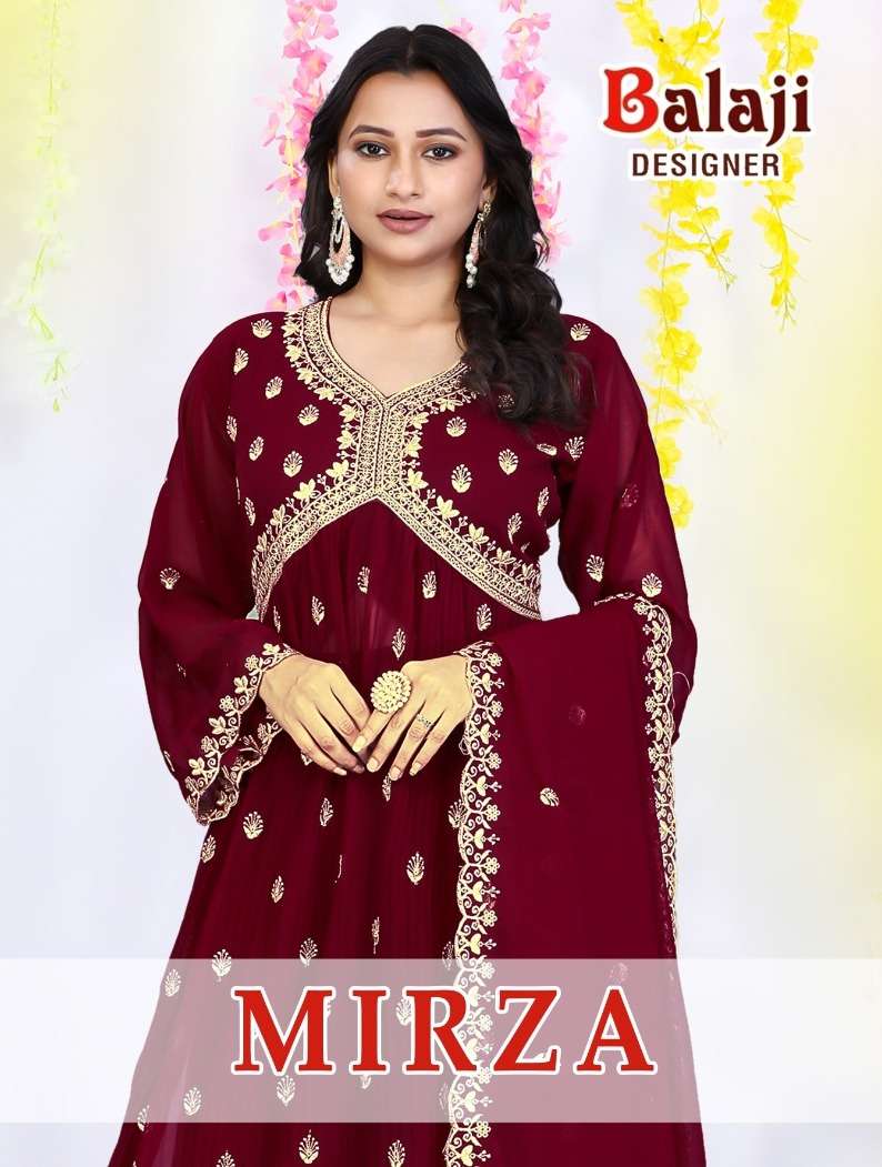 MIRZA BY BALAJI DESIGNER 1001 TO 1004 FANCY BLOOMING GEORGETTE DRESSES