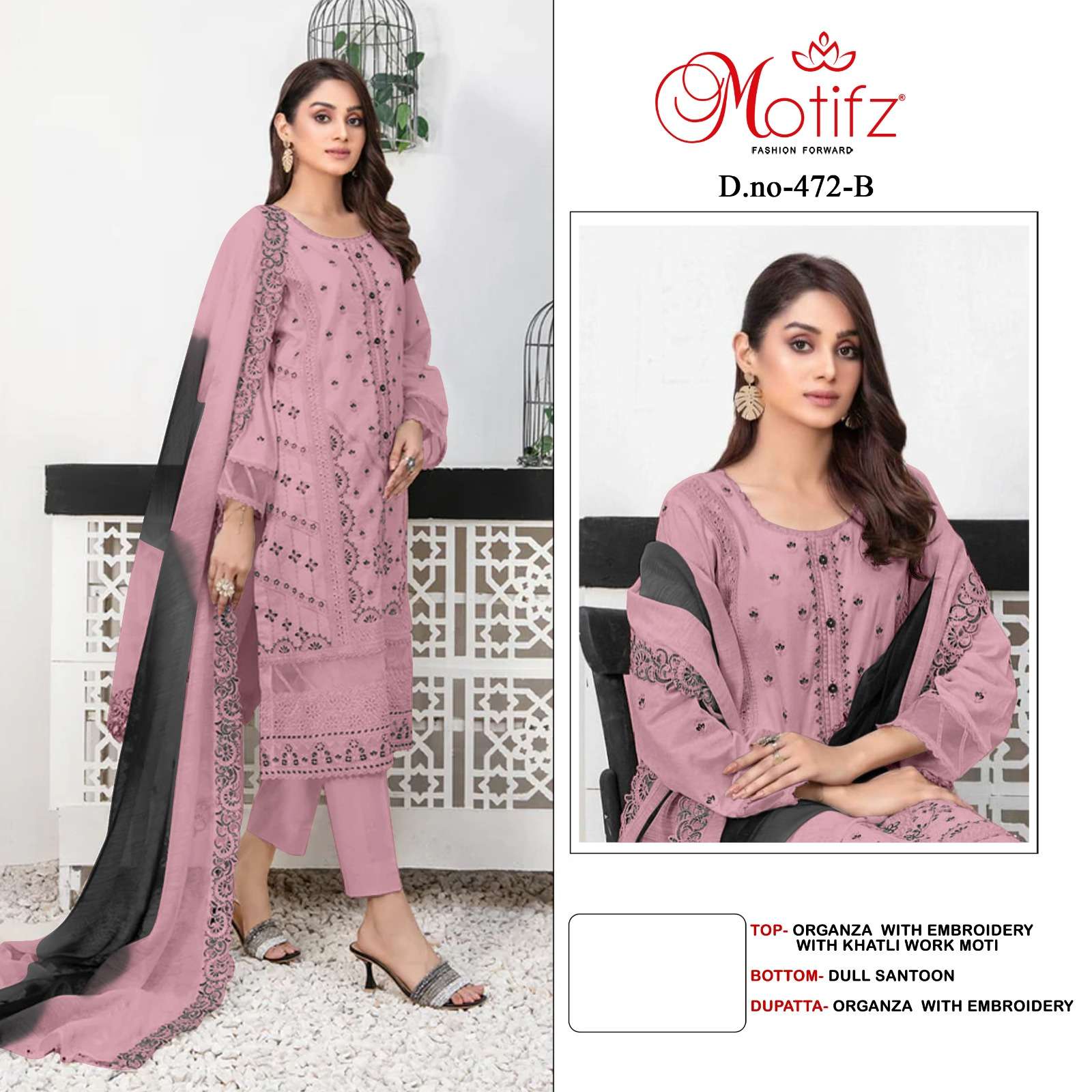 MOTIFZ 472 COLOURS BY MOTIFZ DESIGNER ORGANZA EMBROIDERY PAKISTANI DRESSES