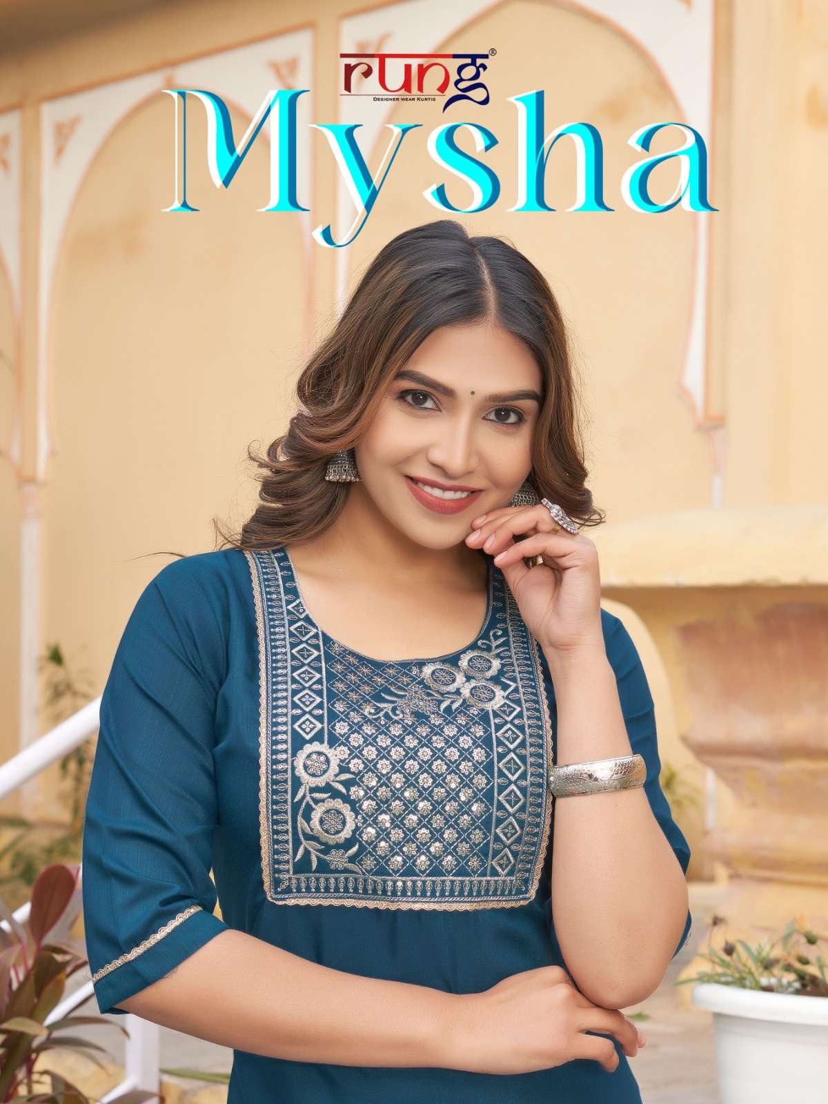 MYSHA BY RUNG 1001 TO 1008 SERIES FANCY SOFT RAYON EMBROIDERY KURTIS