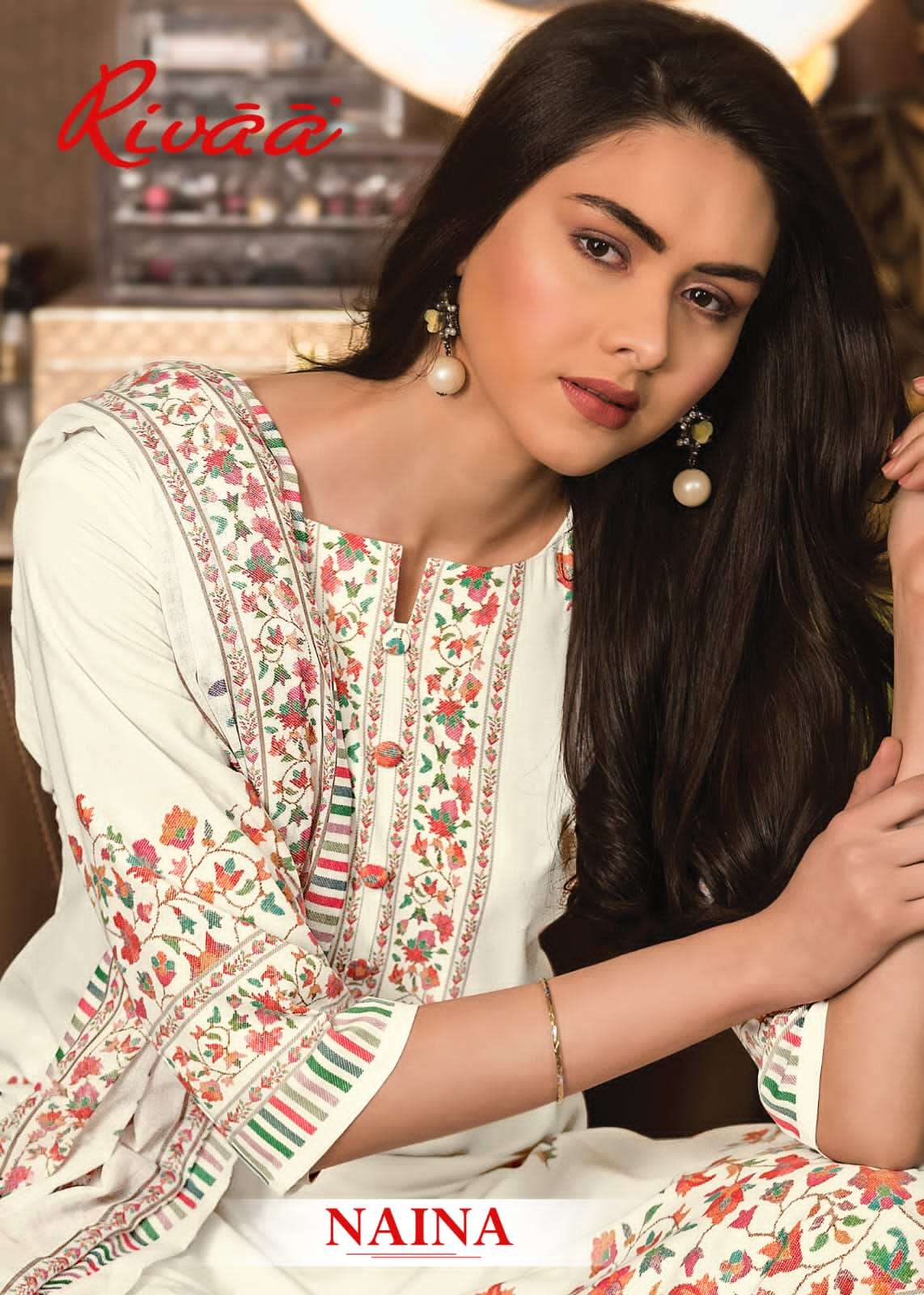 NAINA BY RIVAA 1101 TO 1107 SERIES STYLISH FANCY WORK PRINTED KURTIS