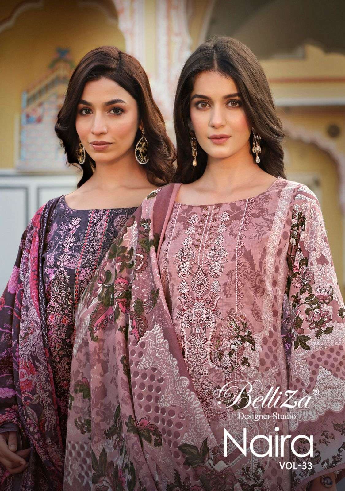 NAIRA VOL-33 BY BELLIZA 877-001 TO 877-008 SERIES COTTON EMBROIDERY DRESSES