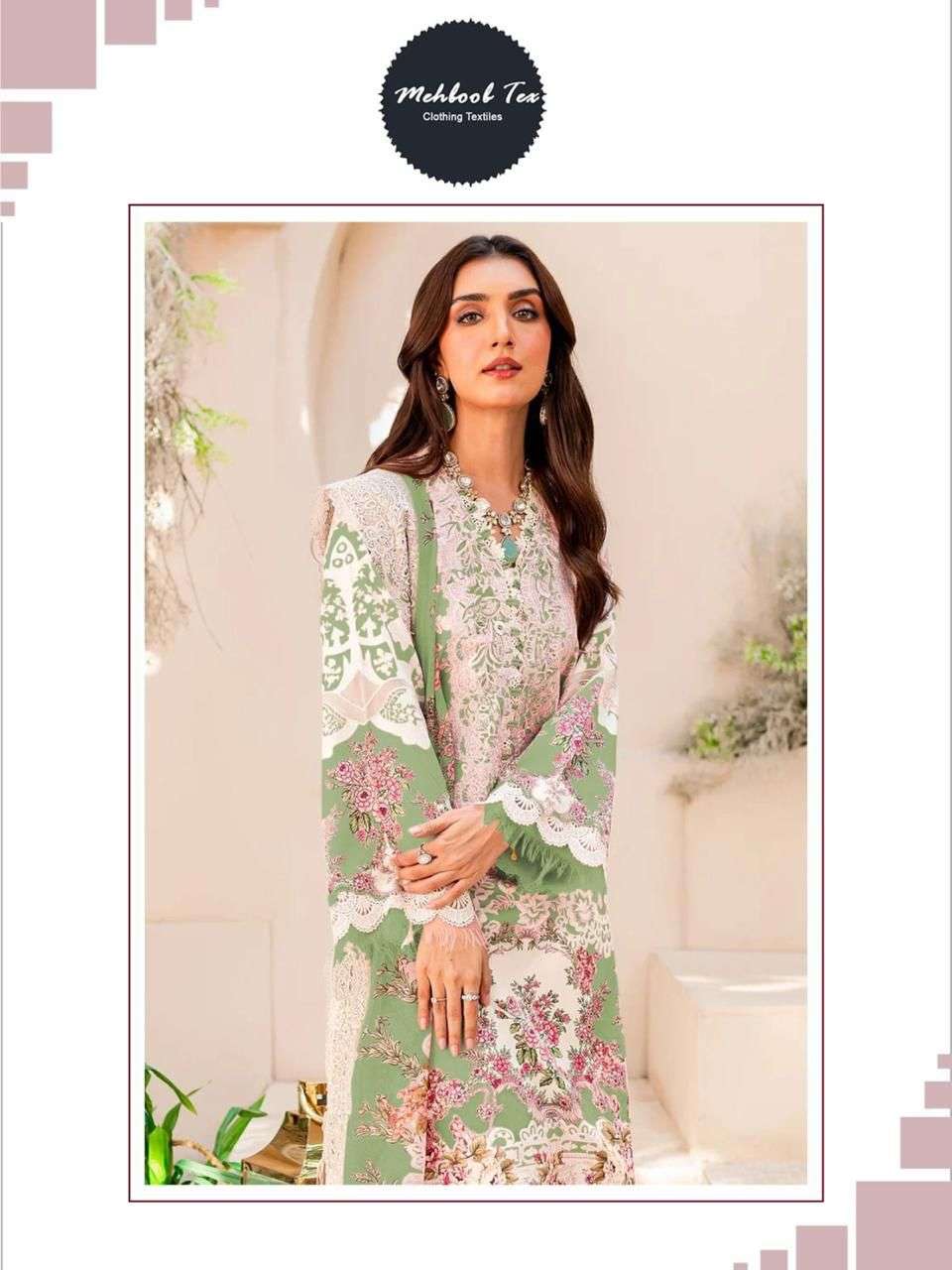 NEEDLE WONDER BY MEHBOOB TEX HEAVY COTTON PRINT PATCH EMBROIDERED DRESSES