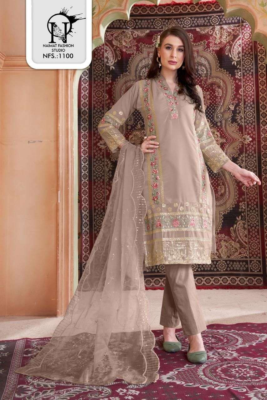 NFS 1100 COLOURS BY NAIMAT FASHION STUDIO PURE FAUX STITCHED PAKISTANI DRESSES