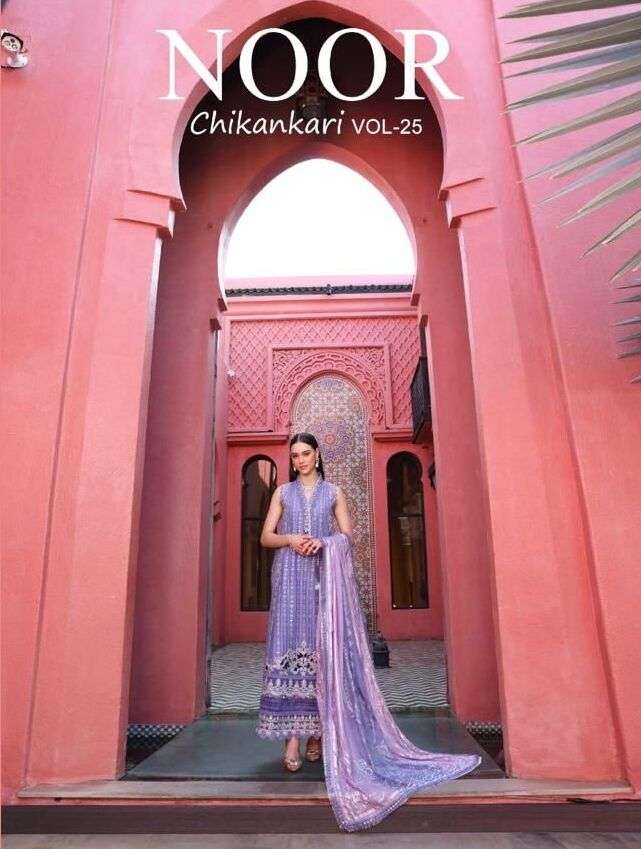 NOOR CHIKANKARI VOL-25 BY SANIYA TRENDZ COTTON CHIKANKARI PAKISTANI DRESSES