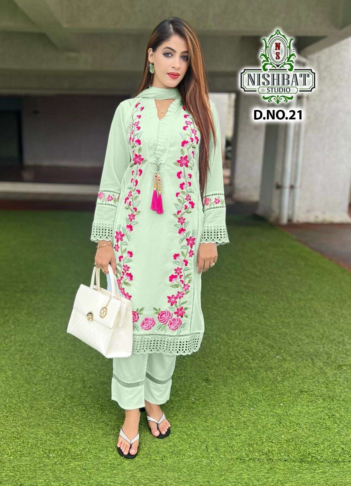 NS 21 COLOURS BY NISHBAT STUDIO GEORGETTE EMBROIDERY PAKISTANI DRESSES