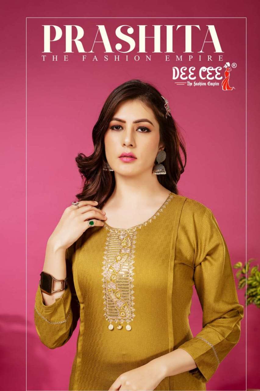 PRASHITA BY DEE CEE 1001 TO 1006 SERIES DESIGNER FANCY DOBBY PRINT KURTIS