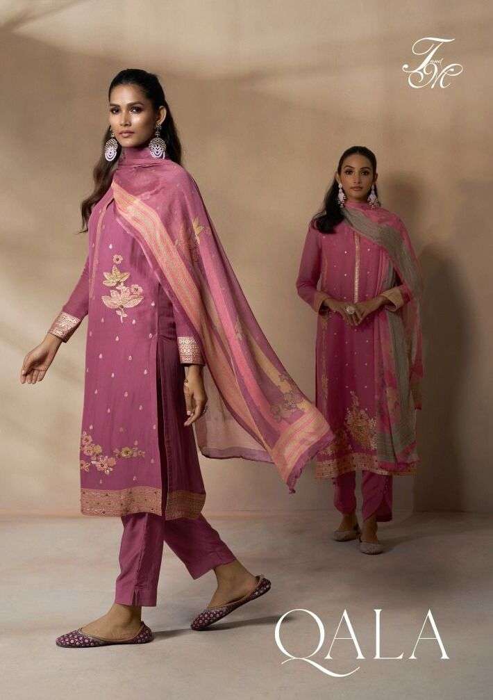 QALA BY T&M DESIGNER DESIGNER FANCY JACQUARD FABRIC HANDWORK DRESSES