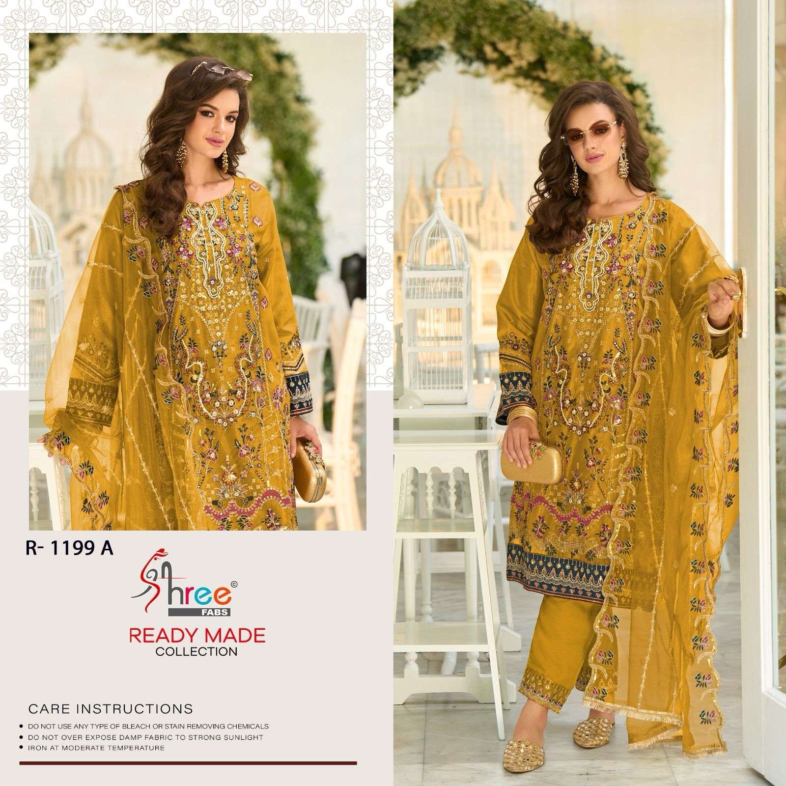 R-1199 COLOURS BY SHREE FABS HEAVY EMBROIDERED ORGANZA PAKISTANI DRESSES