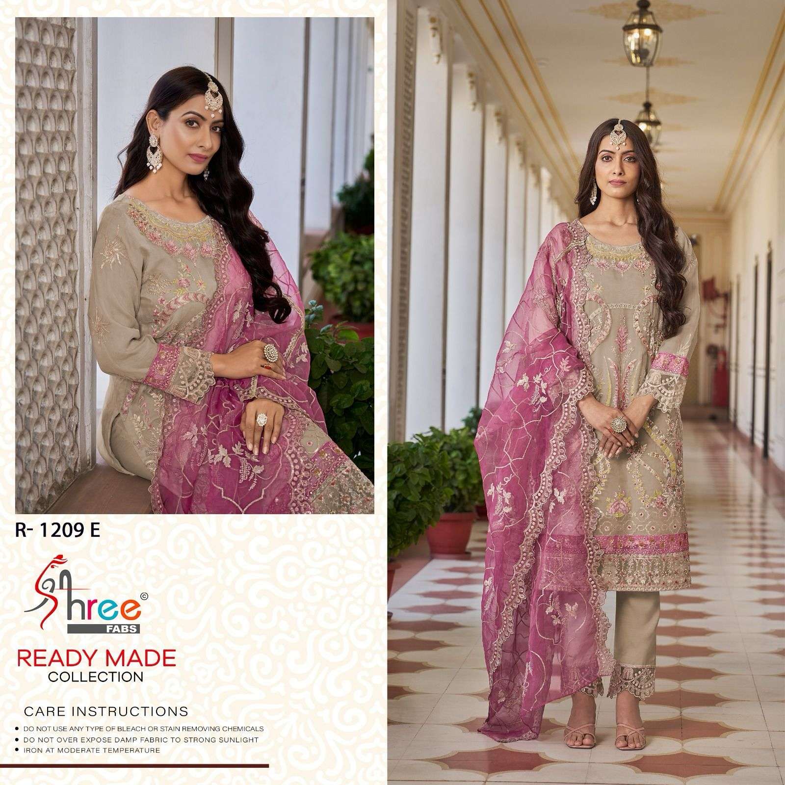 R-1209 COLOURS BY SHREE FABS HEAVY EMBROIDERED ORGANZA PAKISTANI DRESSES