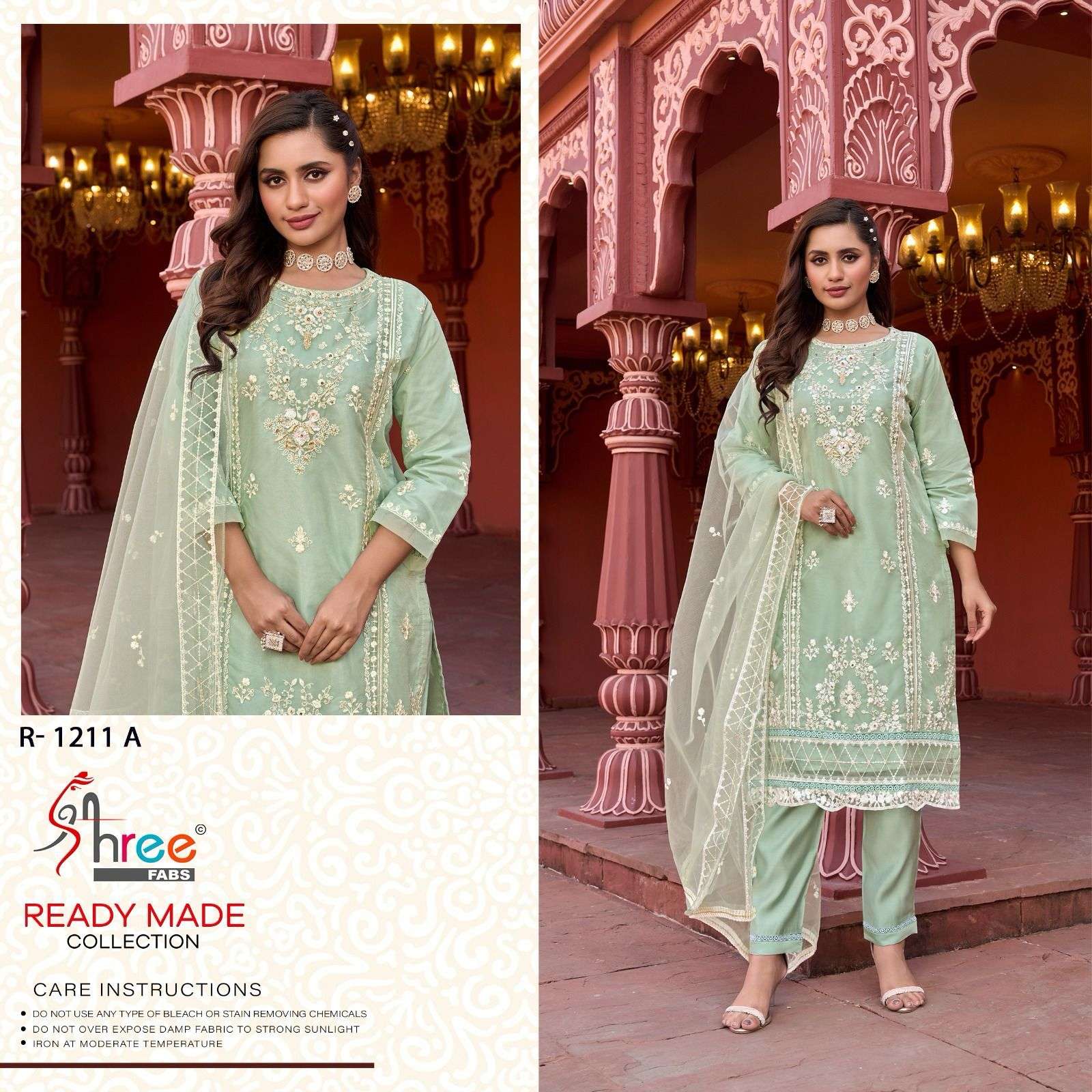 R-1211 NX BY SHREE FABS HEAVY EMBROIDERED ORGANZA PAKISTANI DRESSES