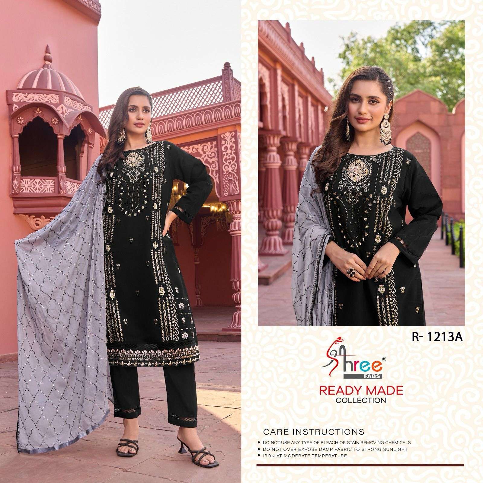 R-1213 NX BY SHREE FABS HEAVY EMBROIDERED FAUX GEORGETTE PAKISTANI DRESSES