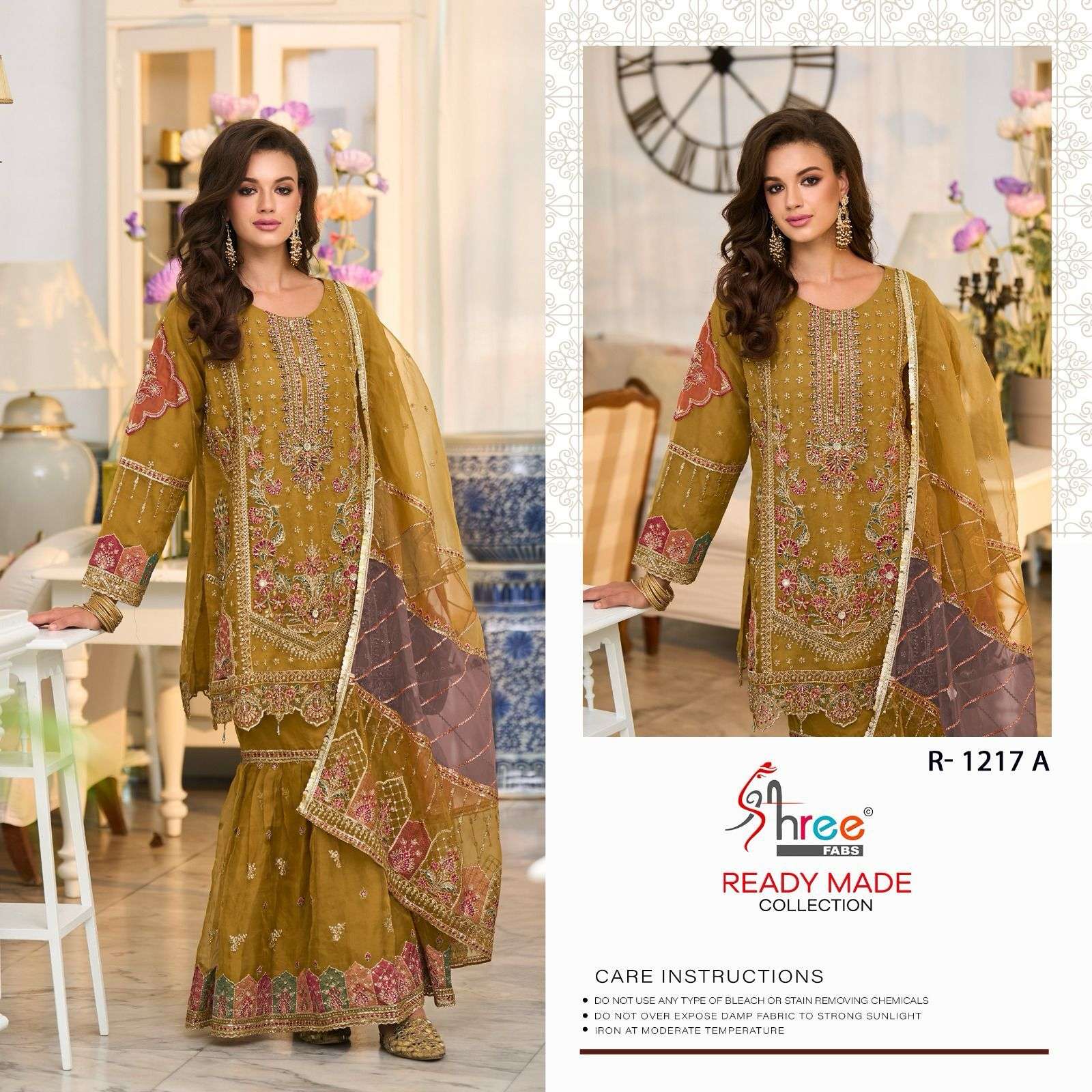 R-1217 COLOURS BY SHREE FABS HEAVY EMBROIDERED ORGANZA PAKISTANI DRESSES