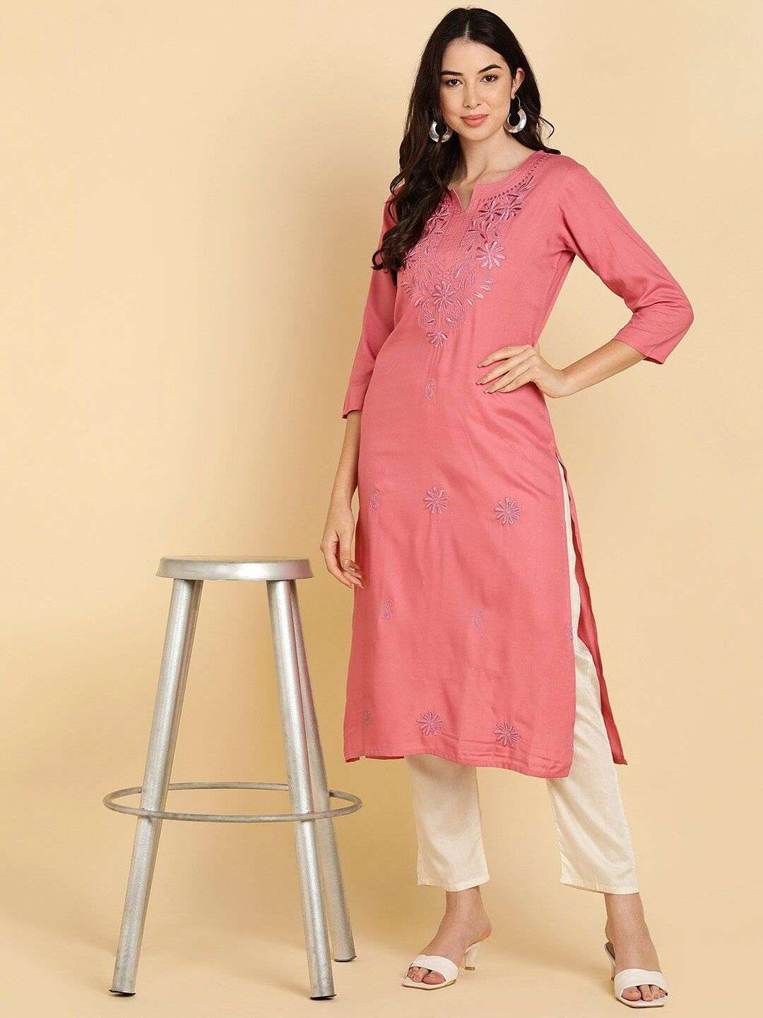 RAMIYA VOL-41 BY ASLIWHOLESALE DESIGNER FACNY VICOSE RAYON WORK KURTIS