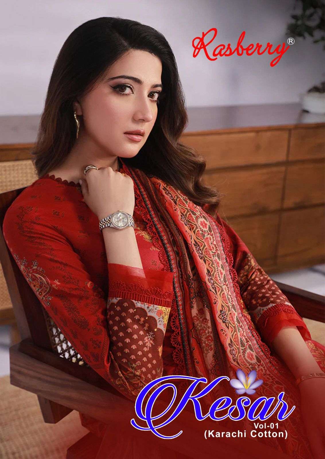 RASBERRY KESAR BY ASLIWHOLESALE 1001 TO 1006 SERIES COTTON PRINTED DRESSES