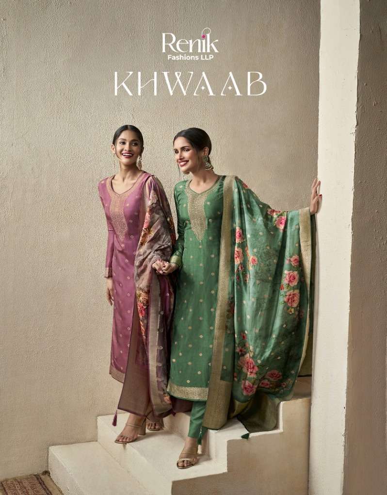 RENIK KHWAAB BY ASLIWHOLESALE 1101 TO 1106 SERIES VISCOSE DOLA PRINTED DRESSES