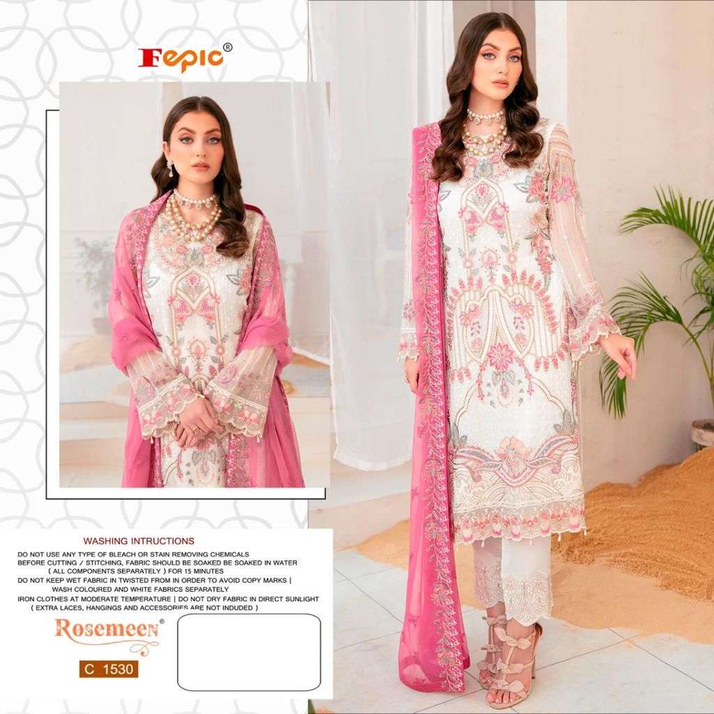 ROSEMEEN C-1530 BY FEPIC DESIGNER GEORGETTE EMBROIDERY DRESSES