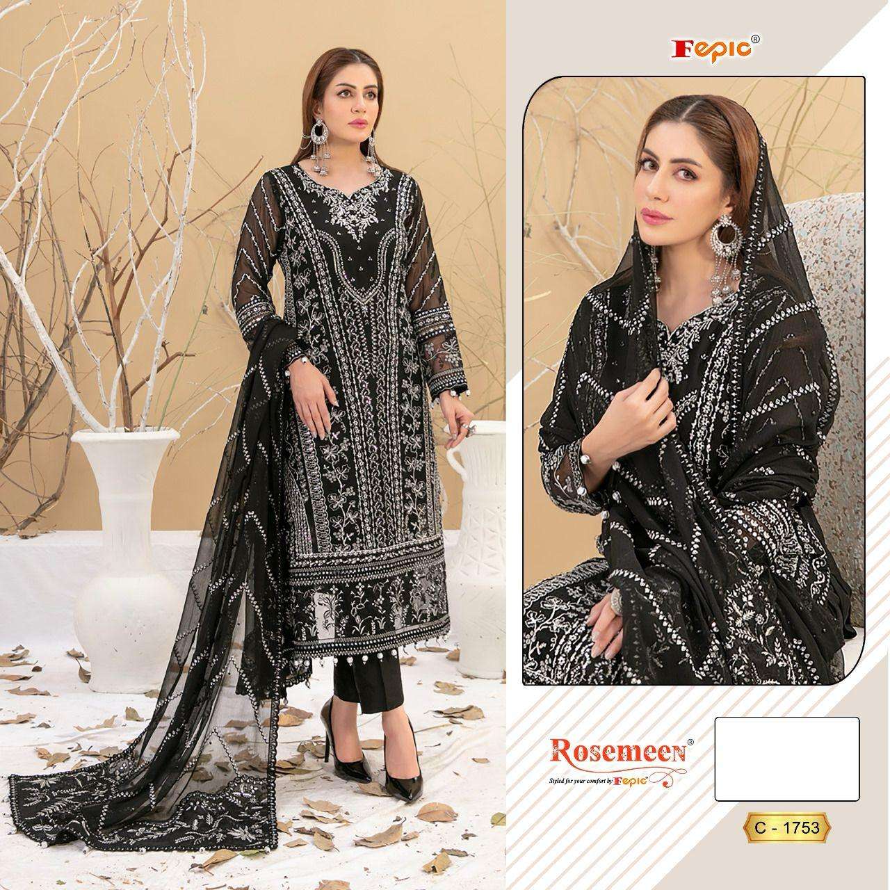 ROSEMEEN C-1753 COLOURS BY FEPIC DESIGNER ORGANZA EMBROIDERED PAKISTANI DRESSES