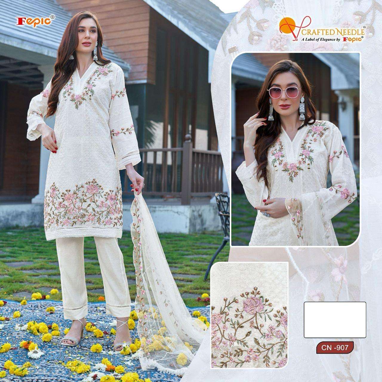 ROSEMEEN CN-907 COLOURS BY FEPIC DESIGNER ORGANZA STICHED PAKISTANI DRESSES