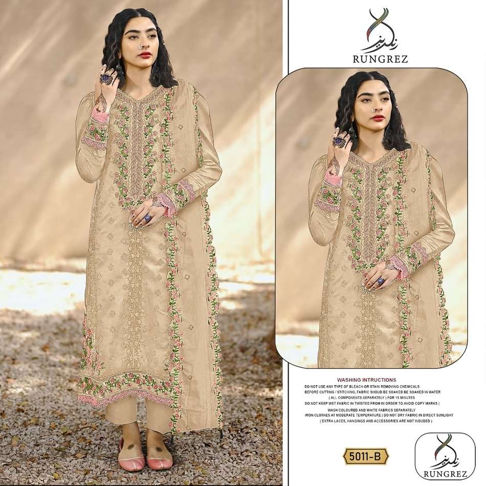 RUNGREZ 5011 NX BY RUNGREZ DESIGNER ORGANZA EMBROIDERY PAKISTANI DRESSES