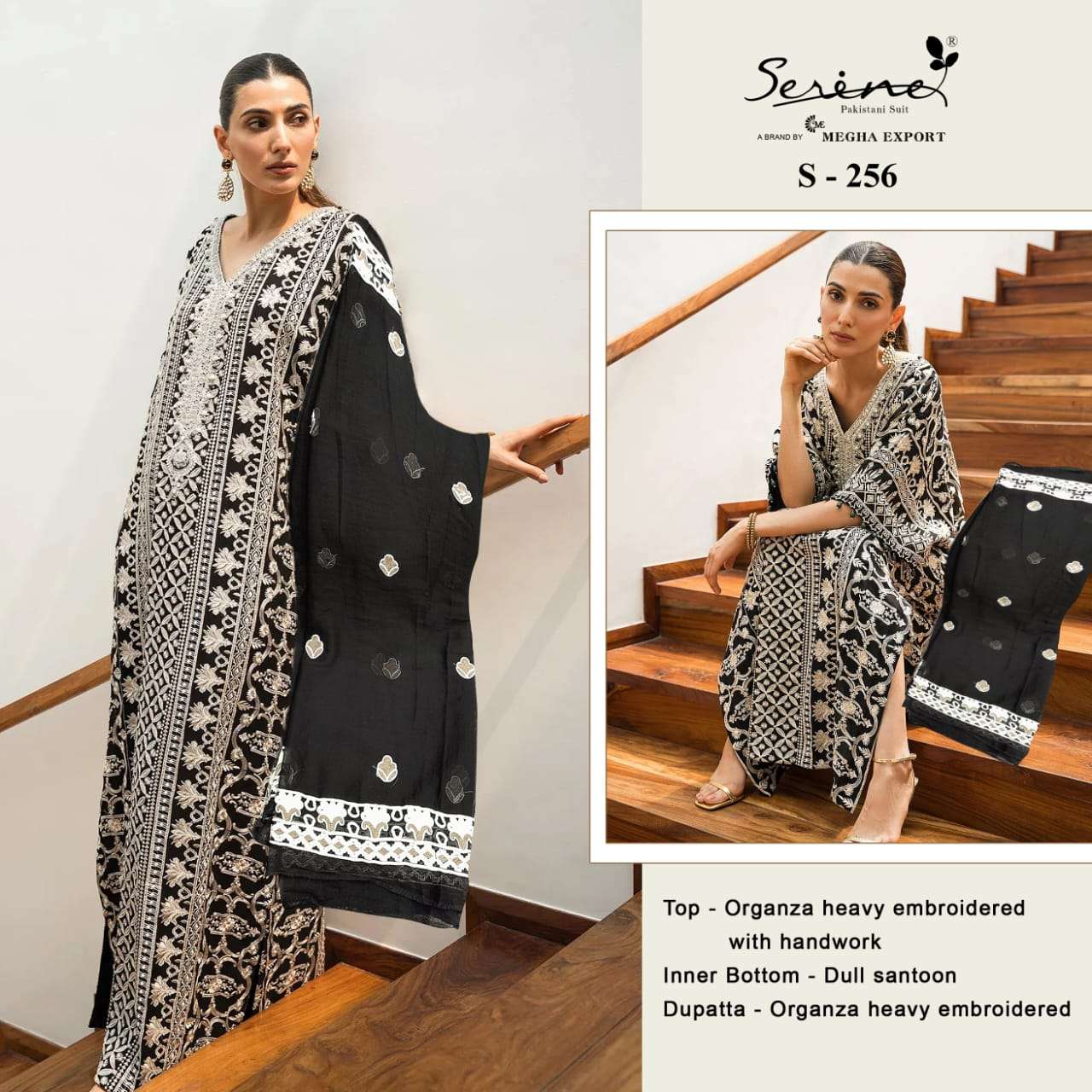 S-256 HIT DESIGN BY SERENE DESIGNER RAYON COTTON EMBROIDERY PAKISTANI DRESSES