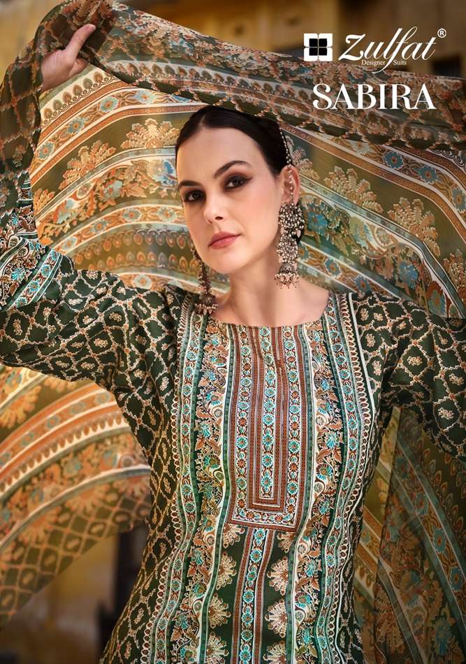 SABIRA BY ZULFAT 527-001 TO 527-008 SERIES DESIGNER JAM COTTON PRINT DRESSES