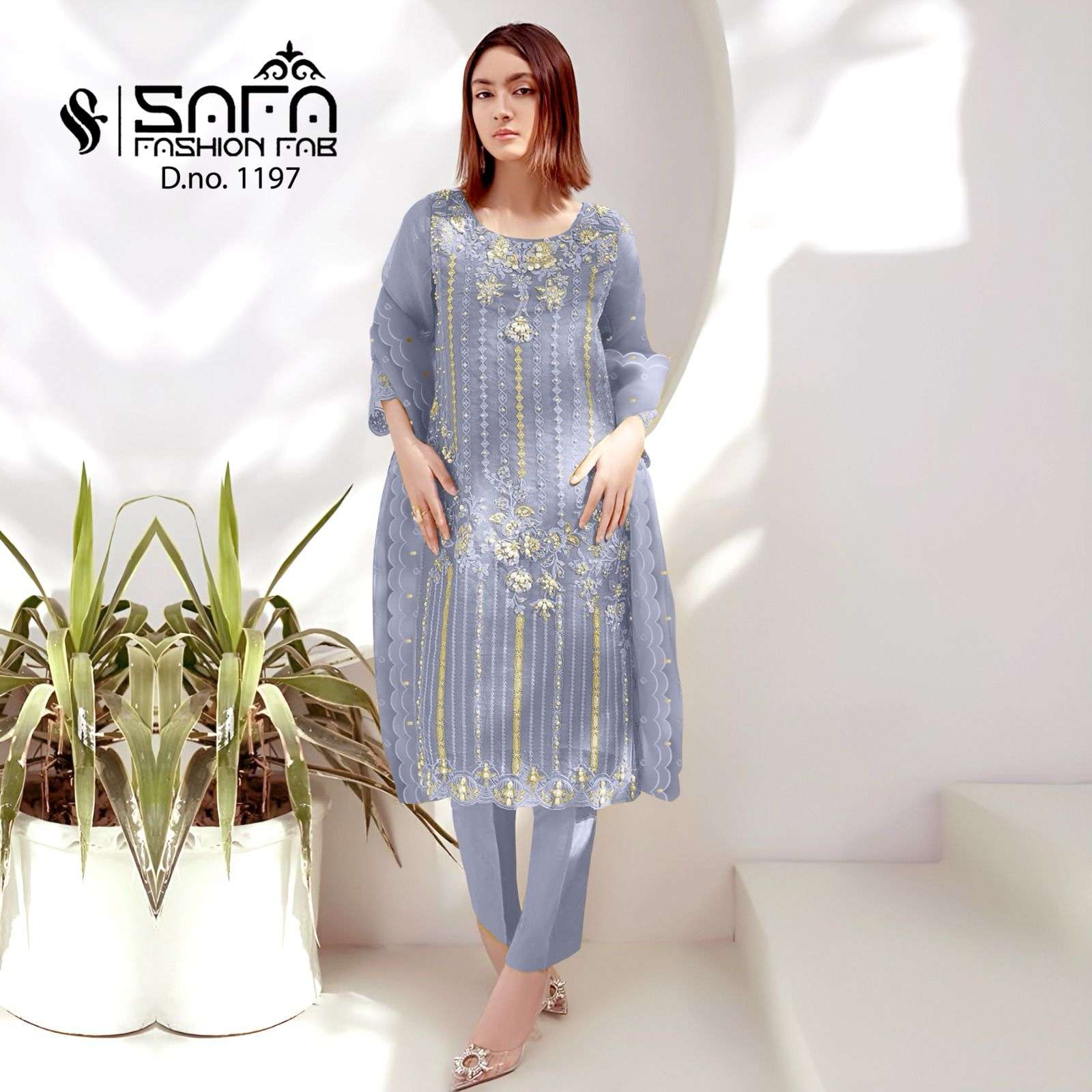 SAFA 1197 COLOURS BY SAFA FASHION FAB ORGANZA STITCHED PAKISTANI DRESSES