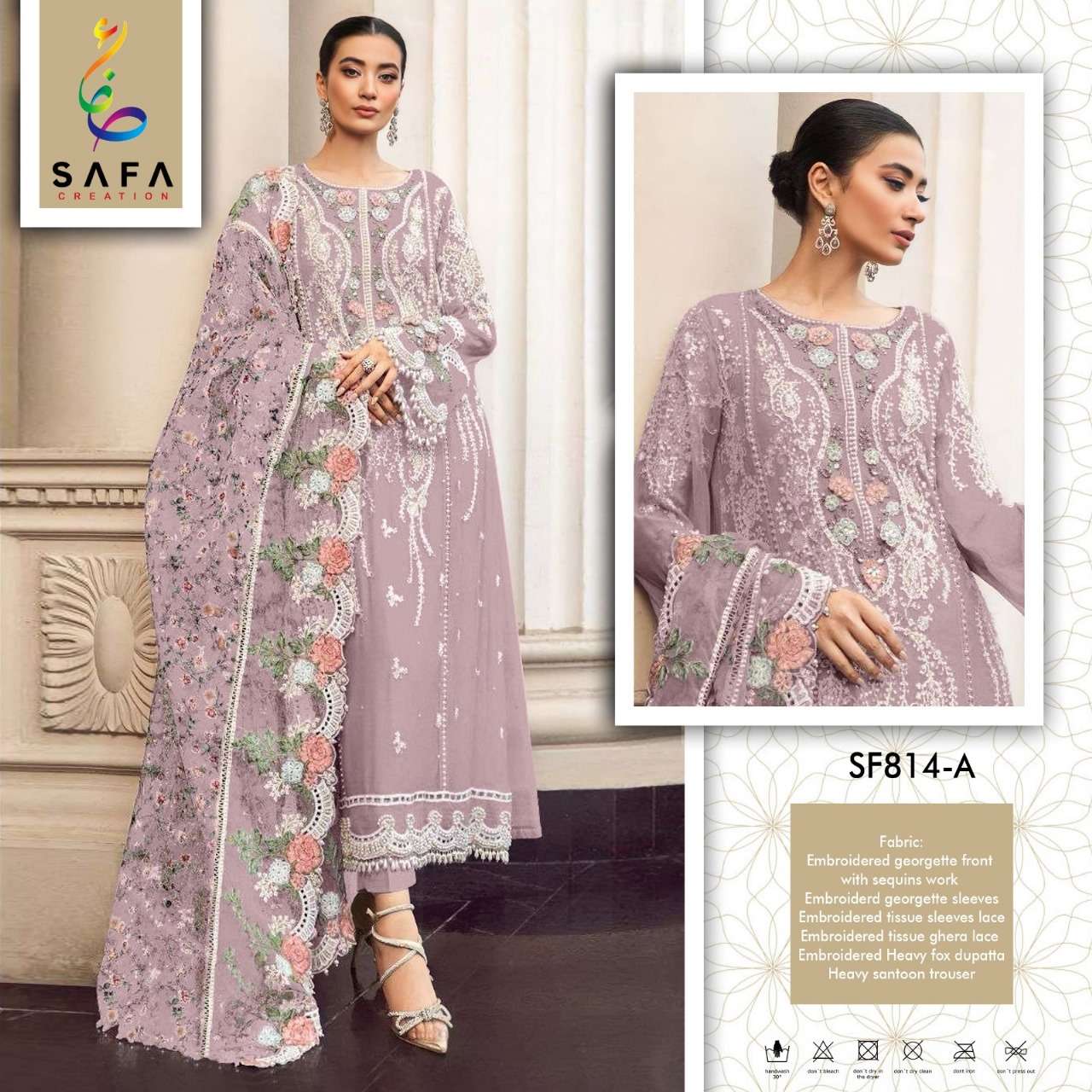 SAFA 814 COLOURS BY SAFA CREATION DESIGNER FAUX GEORGETTE PAKISTANI DRESSES