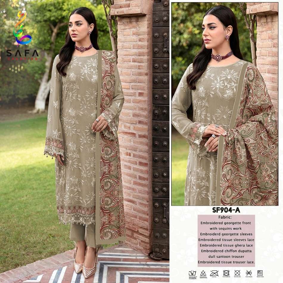 SAFA 904 COLOURS BY SAFA CREATION DESIGNER FAUX GEORGETTE PAKISTANI DRESSES