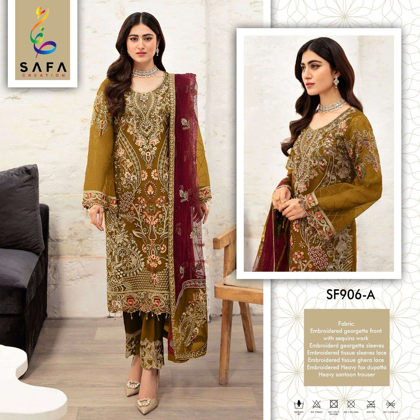 SAFA 906 COLOURS BY SAFA CREATION DESIGNER FAUX GEORGETTE PAKISTANI DRESSES